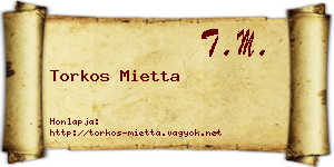 Torkos Mietta névjegykártya